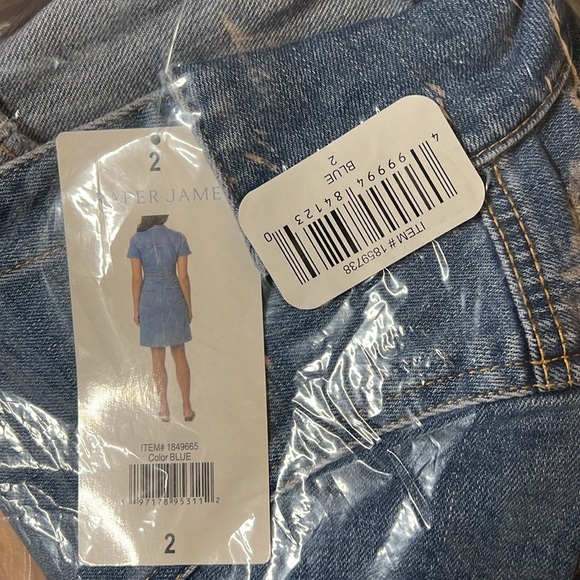 NWT Draper James blue denim dress button 2 - Picture 3 of 3